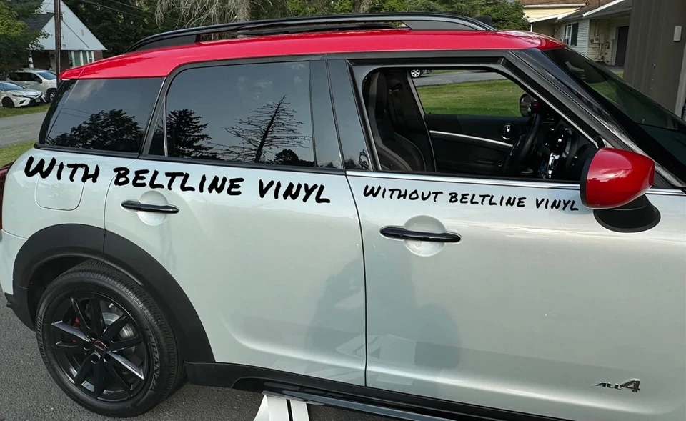 Mini Gen 3 Nero Opaco Cintura Kit Linea Finestrino Orlo Vinile De Cromo F56 F57 - Immagine 3 di 4