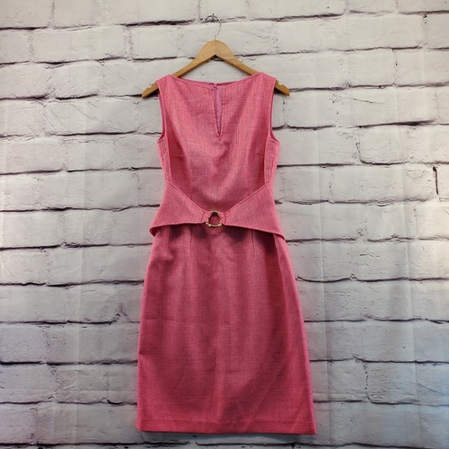 DAVID MEISTER Sheath Womens 6 Lined Sleeveless Rear Zip Pink Knee