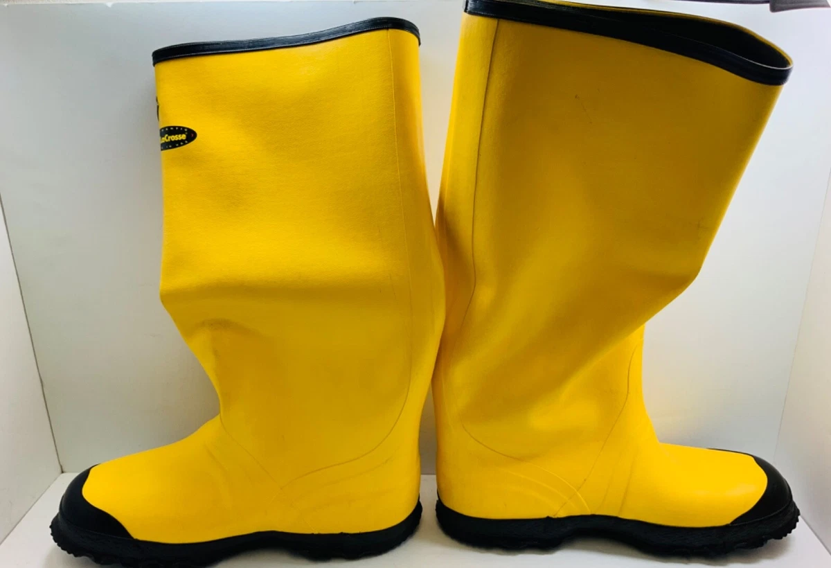 La Crosse Waterproof Slush Yellow Rubber Slip On Boots Size 10 eBay