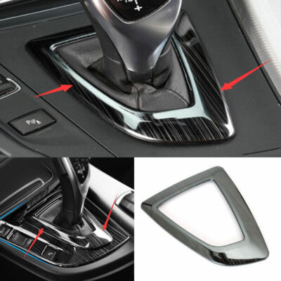 Car Black Steel Console Gear Shift Frame Trim For BMW 3 4 Series GT 2013-2019