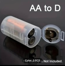 Battery Converter covers Bundle turn AA into D's 4 covers and Batteries