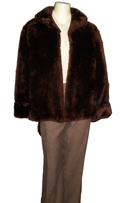 Mouton Coat S Chocolate Brown VTG 1950s Shearling Coat Vintage