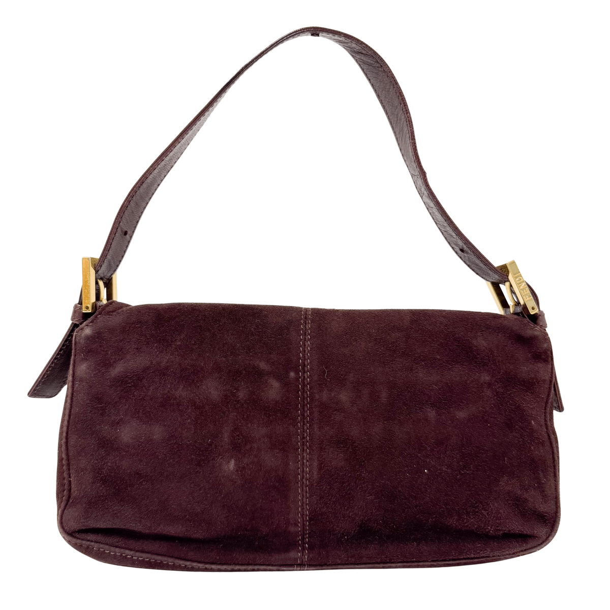 【FENDI】 brown leather baguette shoulder bag （関税送料込） Fendi Brown Glazed Woven Leather Baguette Bag - 8BT136
