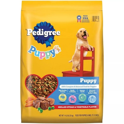 Pedigree Grilled Vegetable, Steak, Beef and Red Meat Flavor Puppy Dry Dog Food