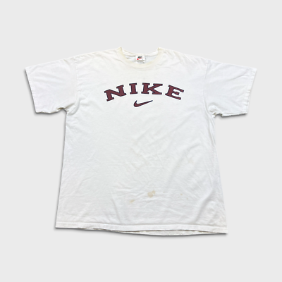 Vintage 90s Nike Sportswear T Shirt Mens XL White Swoosh USA Short
