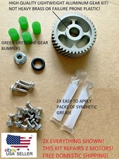 2X 84-86 Pontiac Fiero Headlight Motor Repair Kit HD Aluminum Gear +Instructions