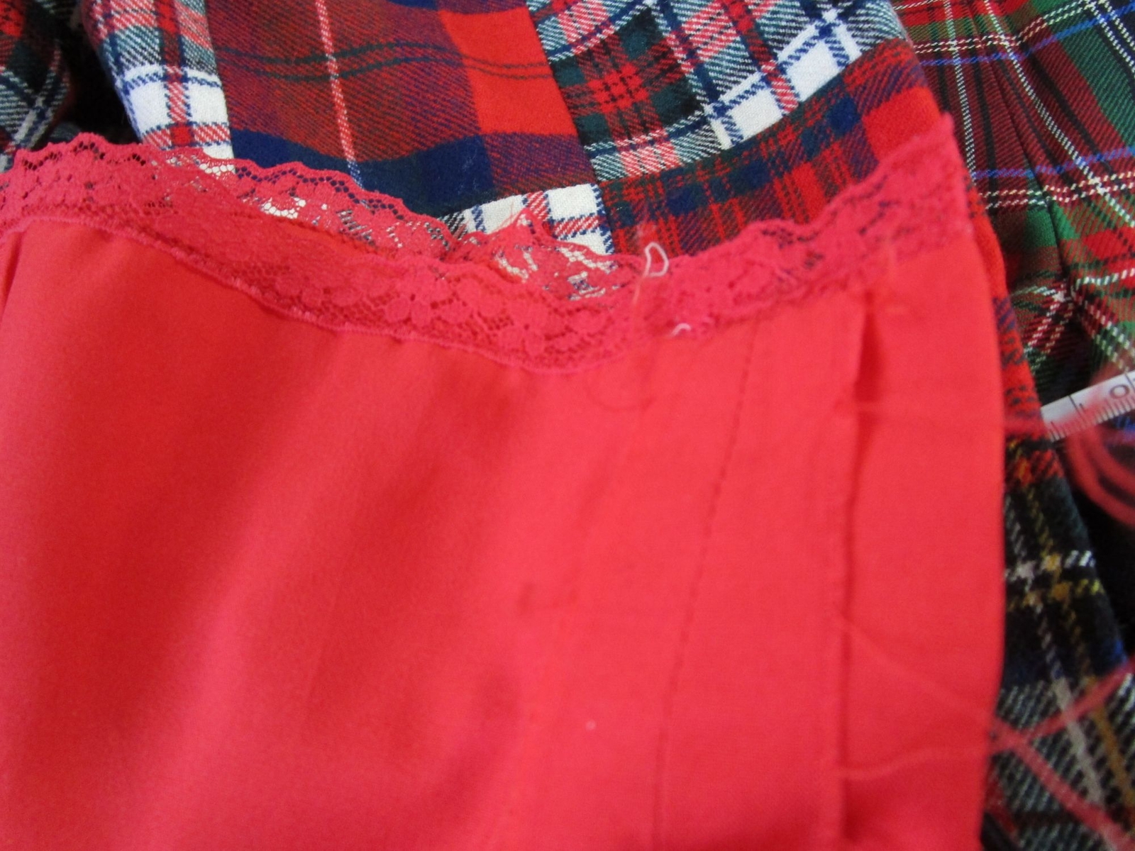 Wool Plaid Patchwork Flare Pants Lined No Tag Vin… - image 15