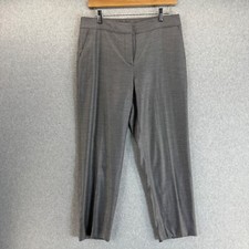 St John Womens Gray Trousers Pants Straight Leg Wool Blend Office Slacks Size 8