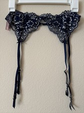 Victoria  s Secret Dream Angels Ensign Garter Sparkly Silver With Blue XS/S NWT
