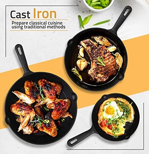 Utopia Kitchen Cast Iron Skillet - Thumbnail 5
