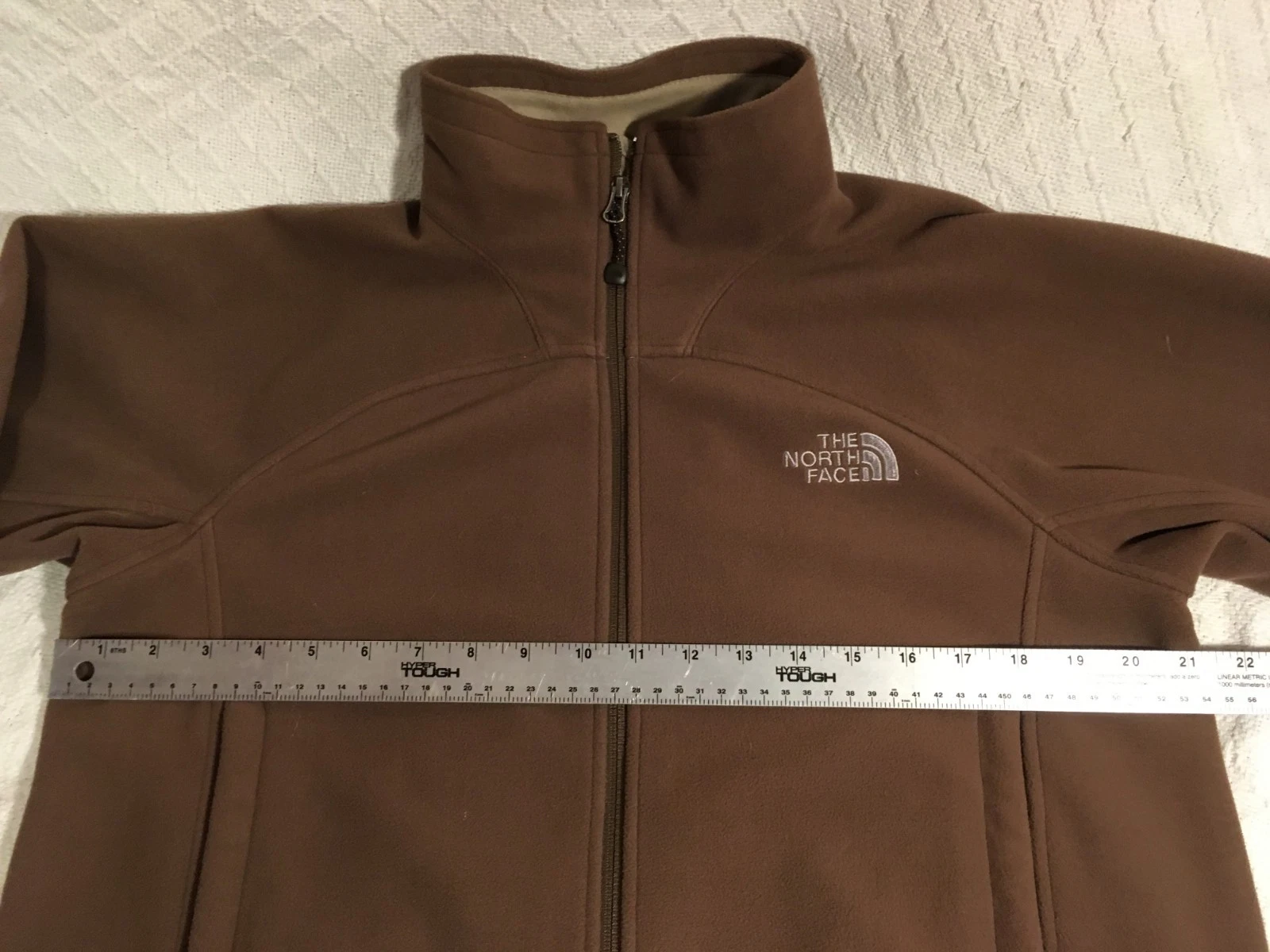 THE NORTH FACE ZIPS SOFT SHELL POLY MOCKNECK BROWN WINDWALL JACKET MENS SMALL