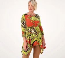 Attitudes by Renee Global Illusions Yummy Jersey Shirt Wild Ginger XS New