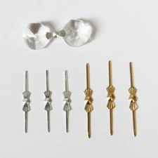 100pcs Bowtie Pins Connectors Crystal Prisms Chandelier Lamp Parts Metal Hooks