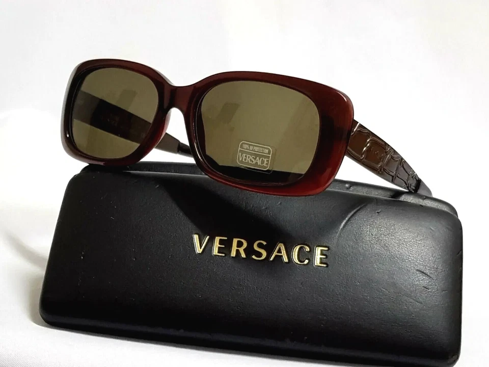 VTG RARE 80s GIANNI VERSACE MOD 471 SUNGLASSES COL 686 EYEWEAR BROWN GLASSES  - Image 2 of 4