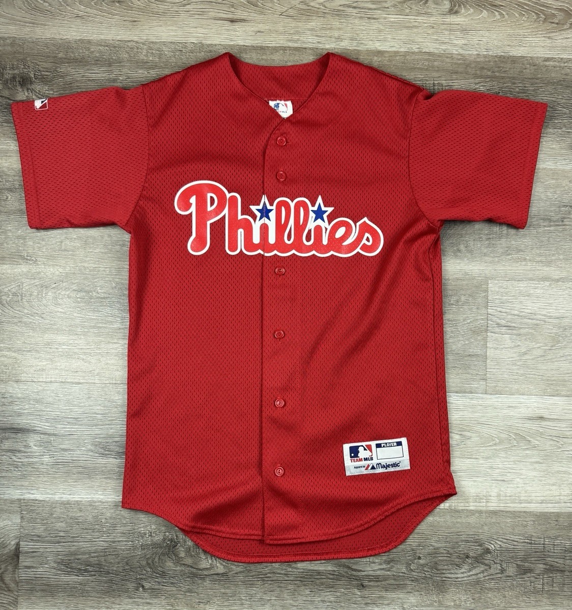 応援グッズ Philadelphia Phillies MAJESTIC JERSEY-T Vintage Red Philadelphia Phillies #8 Baseball Majestic