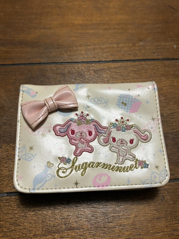 Rare VHTF Vintage Sanrio Sugarminuet Sugar Bunnies Bunny Wallet cream Pink Bow