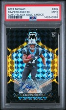 2024 Panini Mosaic #332 Xavier Legette Black Gold Choice Auto /8 PSA 9 Pop 2