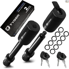 Solid Trailer Hitch Lock Pin with Locking Key -  2 Pack - Keyed Alike