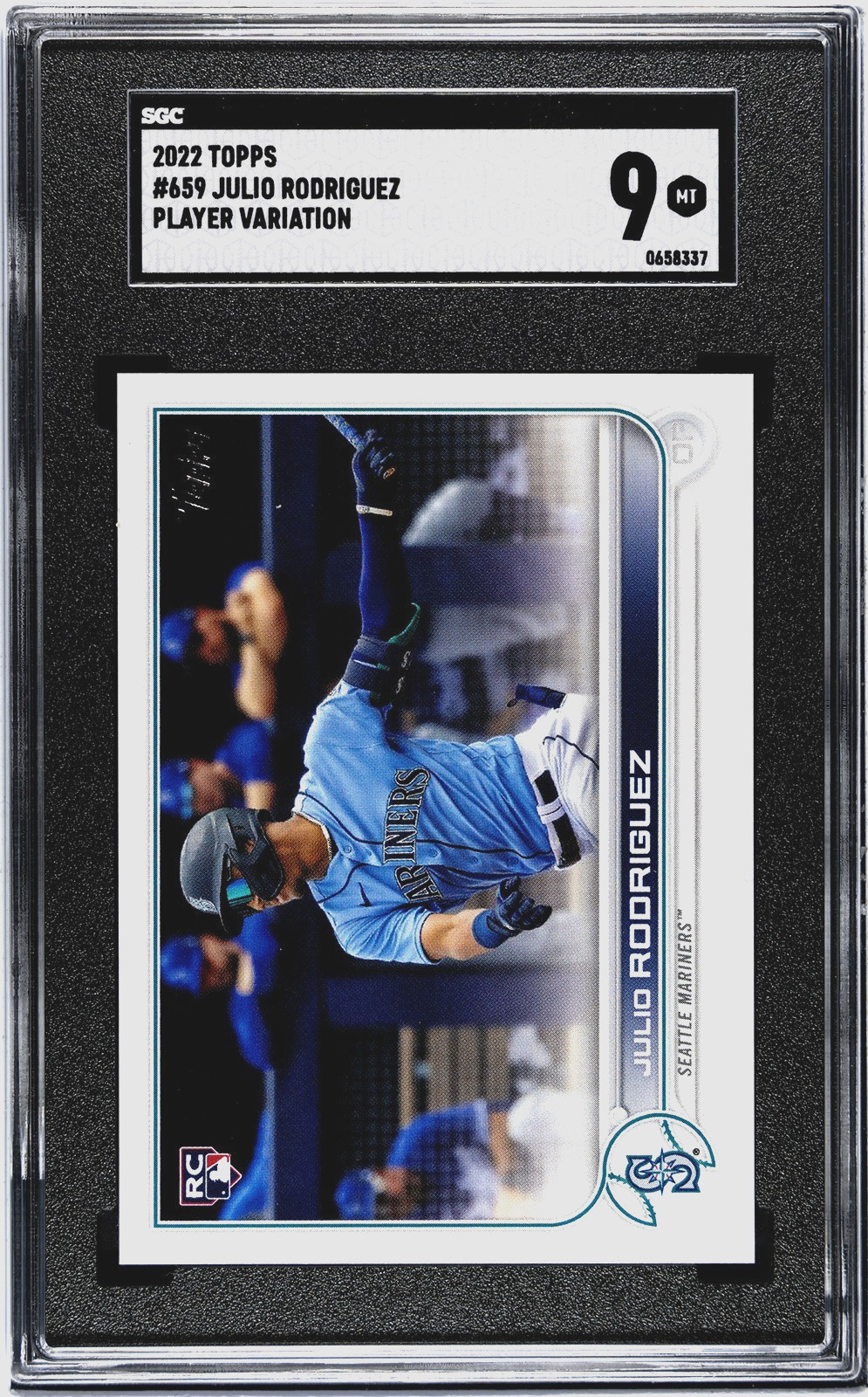 2022 Topps Series 2 - Image Variation - Julio Rodriguez #659 (RC) (SP) SGC 9 view 3
