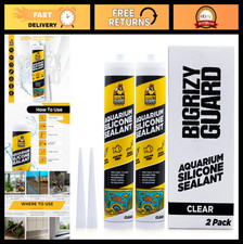 Clear Aquarium Silicone Sealant 2 Pack - 100 Waterproof, Non-Toxic, Fast Cure,