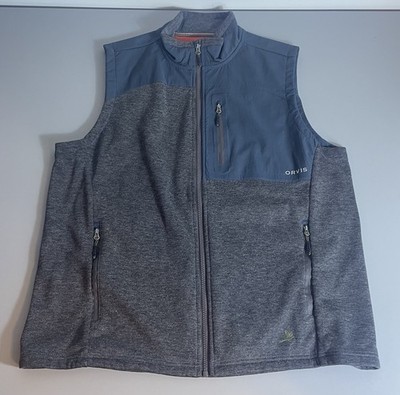 Orvis Vest Hybrid Wool Fleece Lined Blue/Gray Full Zip Mens Large