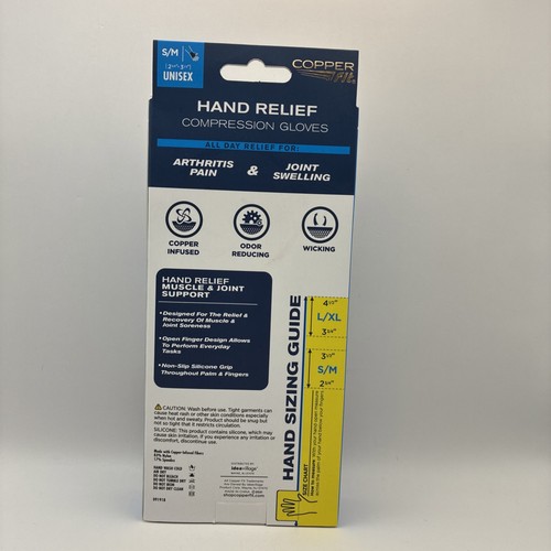 Guanto a Compressione Artrite Mano Copper Fit Nero S/M - Foto 4 di 5
