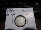 Canada 1960 -  10 Cent Dime Canadian Coin - 80% Silver - ASW 0.06 Oz