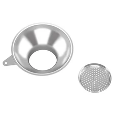 Stainless Steel Metal Canning Funnel with Removable Strainer, for Jams, Pickl...