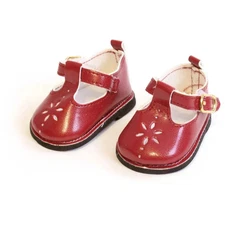 Burgundy Mary Janes w/Flower Cutout 18" Doll Clothes for American Girl Dolls