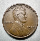 1924-D  LINCOLN CENT  VF   KEY DATE #2300