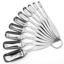 Stainless Steel Measuring Spoons Long Handle Set Fits Spice Jars