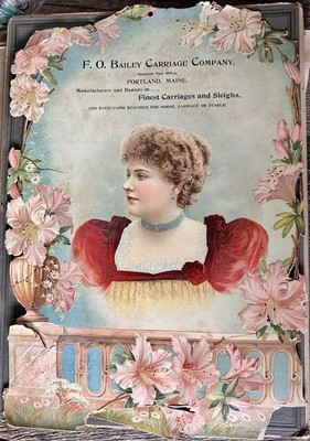 Antique F. O. Bailey Carriage Co. Large Advertisement ~ Portland ME