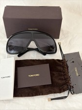 Tom Ford Cassius TF 965 NWT Black 01D 78-4-125 Shield Sunglasses