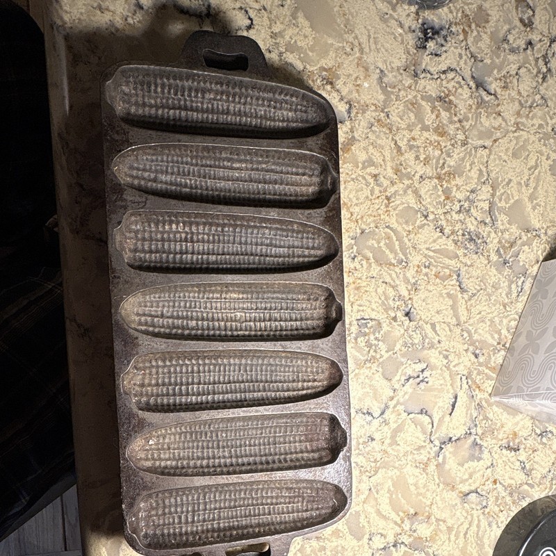 Vintage Cast Iron Corn Stick Cornbread Pan Set of 2, 6-Hole, Oven Safe 0C