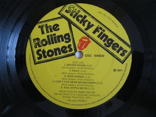 ROLLING STONES STICKY FINGERS SUPERB 1971 UK COC TRUE 1st PRESS NO PROMOTONE