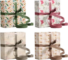 LUSSOLIV 12 Pcs Premium Gift Wrapping Paper Retro 4 Designs x 3 Sheets 17x24in