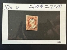 Scott # 10a   Used    2024 Scott Catalogue Value $ 150.00