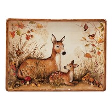 Pine Forest Rectangular Ceramic Serving Platter – 14" x 10" Fall Woodland