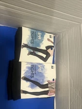 Leggs Size Medium Black Opaque And Fashion Tights NEW