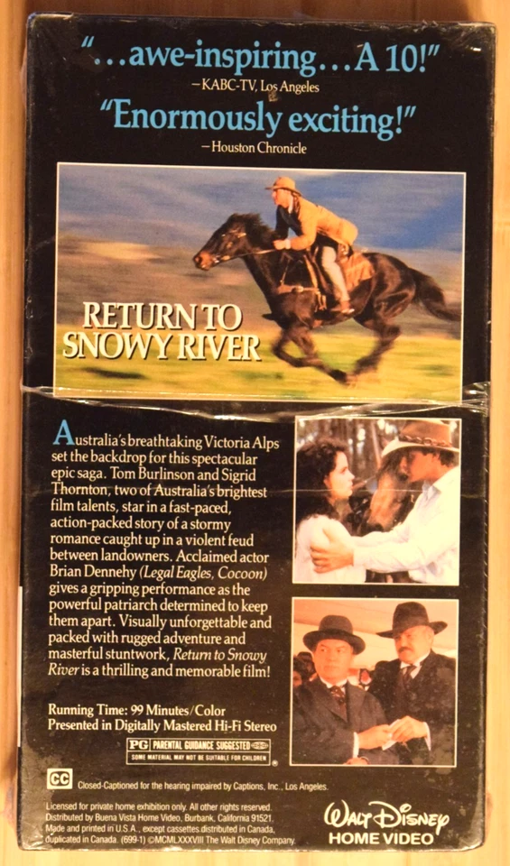 Walt Disney Return To Snowy River (VHS, 1997) NEW, Factory Sealed - Image 2 of 2
