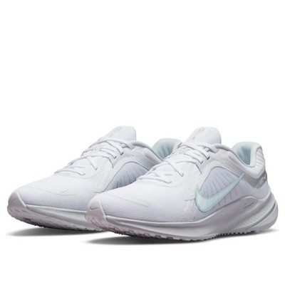 Women Nike Quest 5 Athletic Sneakers Shoes White/Metallic Silver DD9291-100