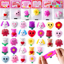 30 Pack Mochi Squishy Toys with Gift Cards Kids Classroom Party Favors Cute Set 