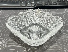 RARE HAWKES ABP AMERICAN BRILLIANT CUT GLASS CRYSTAL BOWL Strawberry Diamond Fan