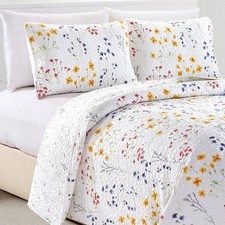 Madelinen Marianne Floral Printed King Quilt Set 3-Piece
