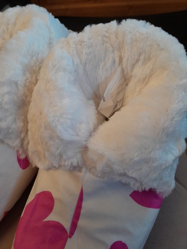 Duvet Ducks Damen Slipper Stiefel weiß mit rosa Liebesherzen, Gr. 7-8 Neu - Bild 3 von 6