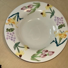 HARTSTONE POTTERY PASTA SERVING BOWL Spring Flowers 12”