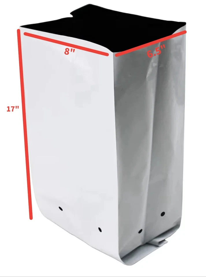 Bolsa de cultivo de polietileno HFS maceta bolsa de cultivo de 3 galones, paquete de 50 películas de panda blanco y negro Foto 4 de 4