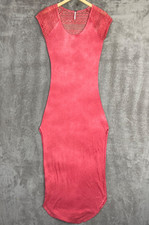 Free People Maxi Lace Dress Womens Small Tunic Top Washed Red Cap Sleeve