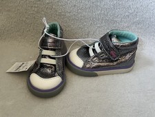 See Kai Run Shoes Belmont Baby Girls Sz 4 Sneakers High Tops Pewter Silver
