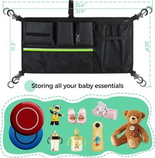 Stroller Wagon Cargo Net Double-Layer Side Pockets Attachment WONDERFOLD Sorting